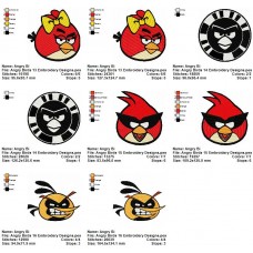 Package 4 Angry Birds 05 Embroidery Designs